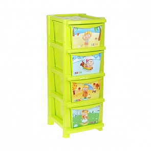 Комод для детской комнаты Обучайка - Времена года, салатовый (Littel Angel, LA4704ОБ)